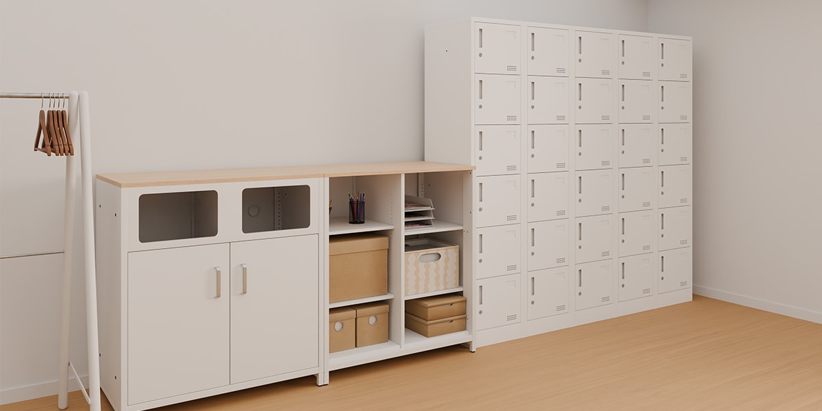 【17坪・20人用】スタッキングテーブルを用いたおしゃれな塾レイアウト