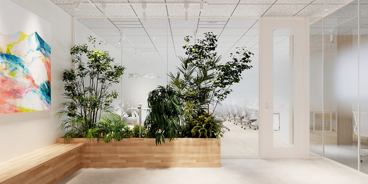 【約45坪・32人用】開放感と温もりが心地よく調和するナチュラルモダンオフィス