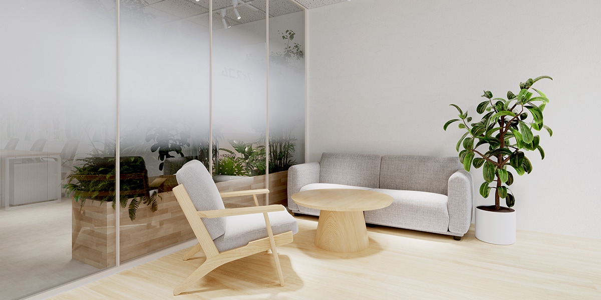 【約45坪・32人用】開放感と温もりが心地よく調和するナチュラルモダンオフィス