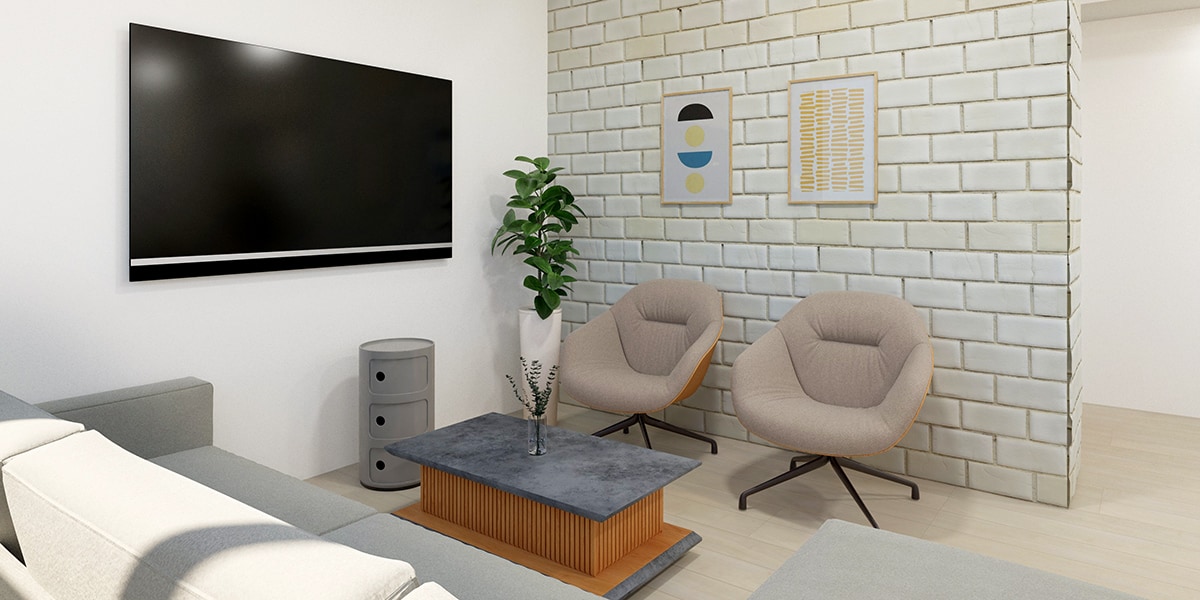 【10坪・4人用】木×ファブリックのおしゃれで心地よいオフィス