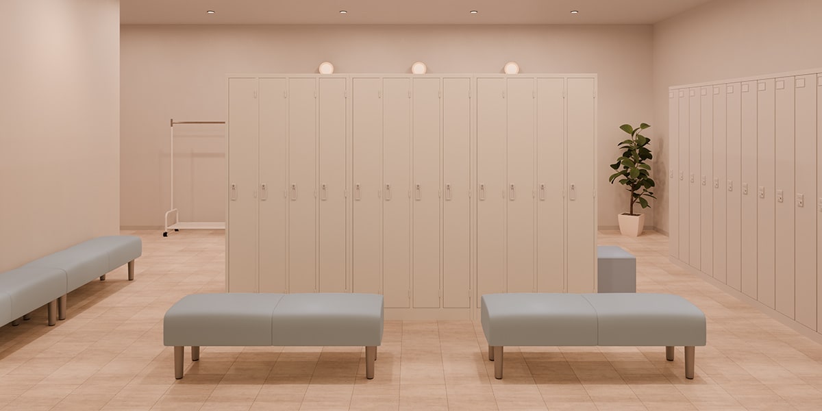 【50～150人用】施設別に見るおしゃれな更衣室レイアウト実例集
