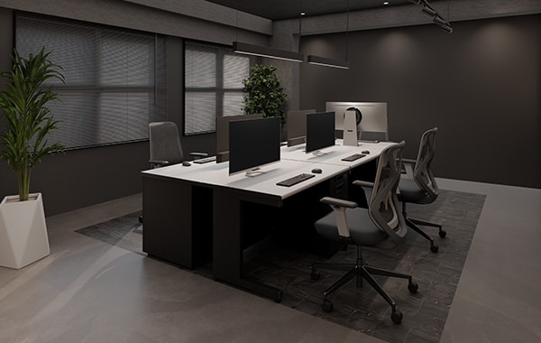 【15坪・5人用】品よく整うシックな小規模おしゃれオフィス