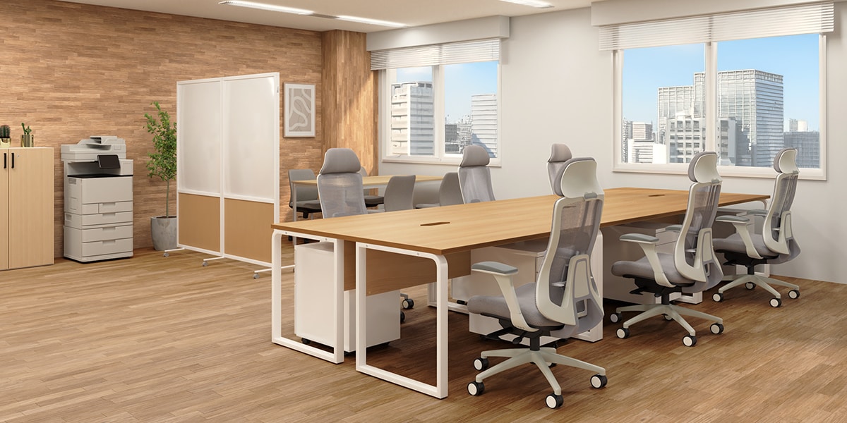 【約30坪・6人用】機能性が高いナチュラルテイストのおしゃれオフィス