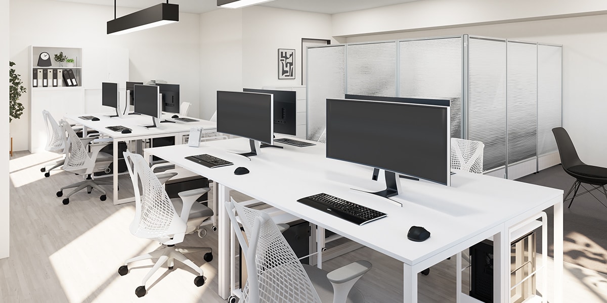 【約20坪・8人用】モノトーンでまとめたおしゃれな小規模オフィス