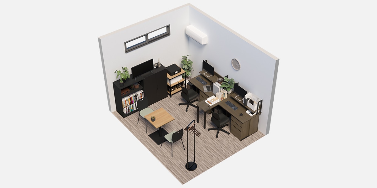 【3坪・2人用】予算約20万円で作るコンパクトでおしゃれなオフィス