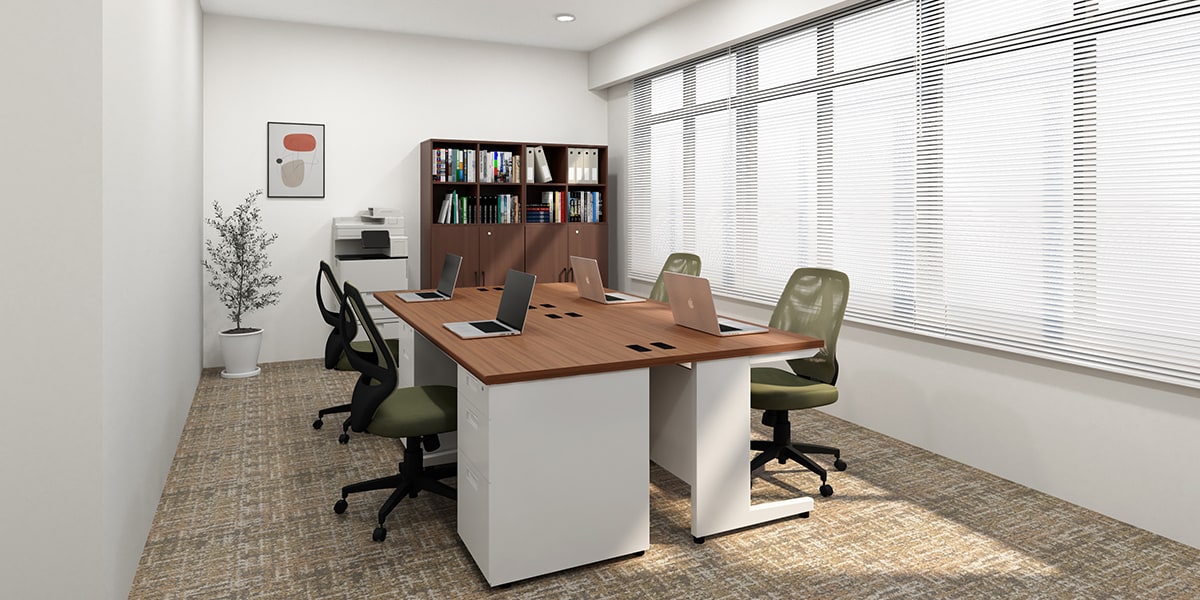 【12坪・4人用】予算約40万円で整う!集中×整理のスマートモダンオフィス