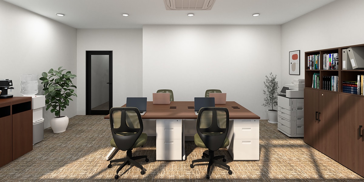 【12坪・4人用】予算約40万円で整う!集中×整理のスマートモダンオフィス