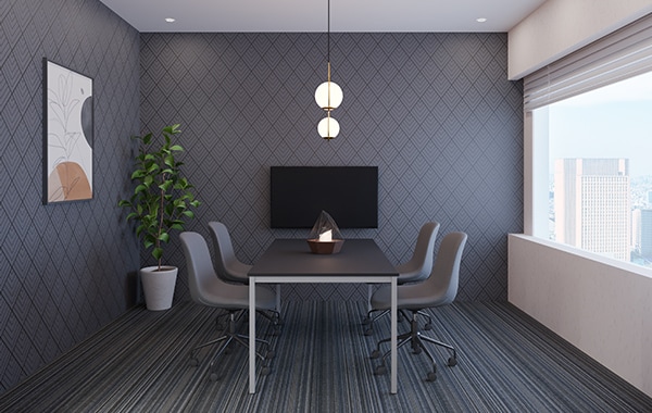 【約15坪・9人用】予算約70万円で快適さと美しさを両立。白を基調とした洗練オフィス