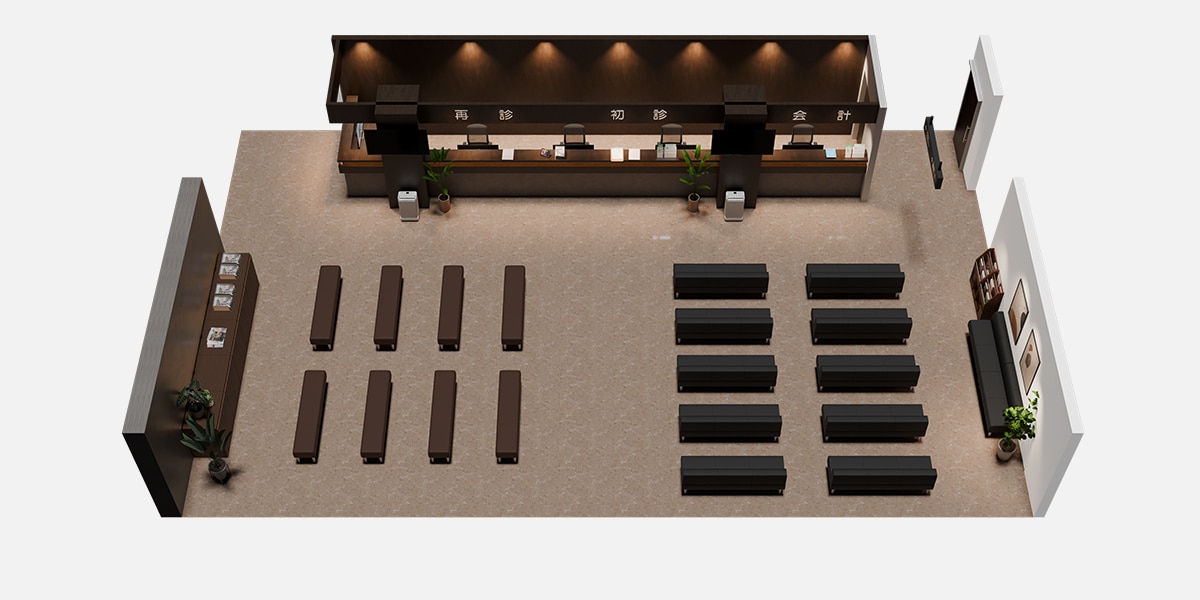 【坪数別】病院・クリニックのおしゃれな受付レイアウト実例3選