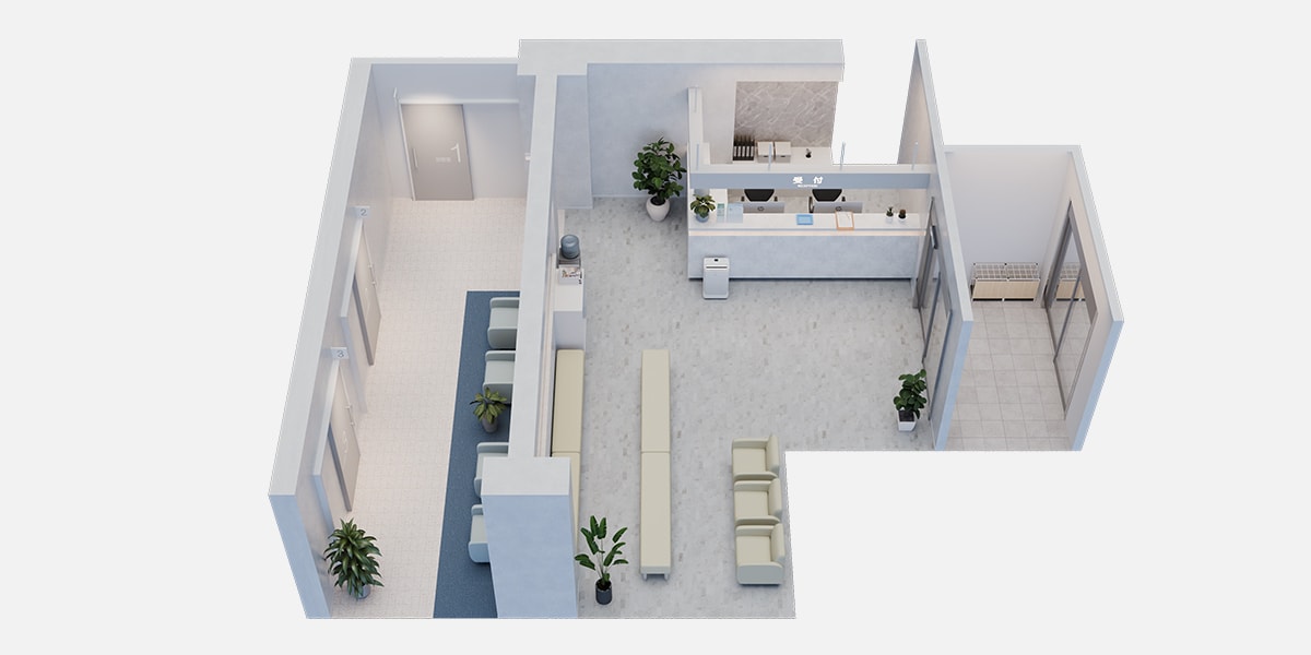 【坪数別】病院・クリニックのおしゃれな受付レイアウト実例3選